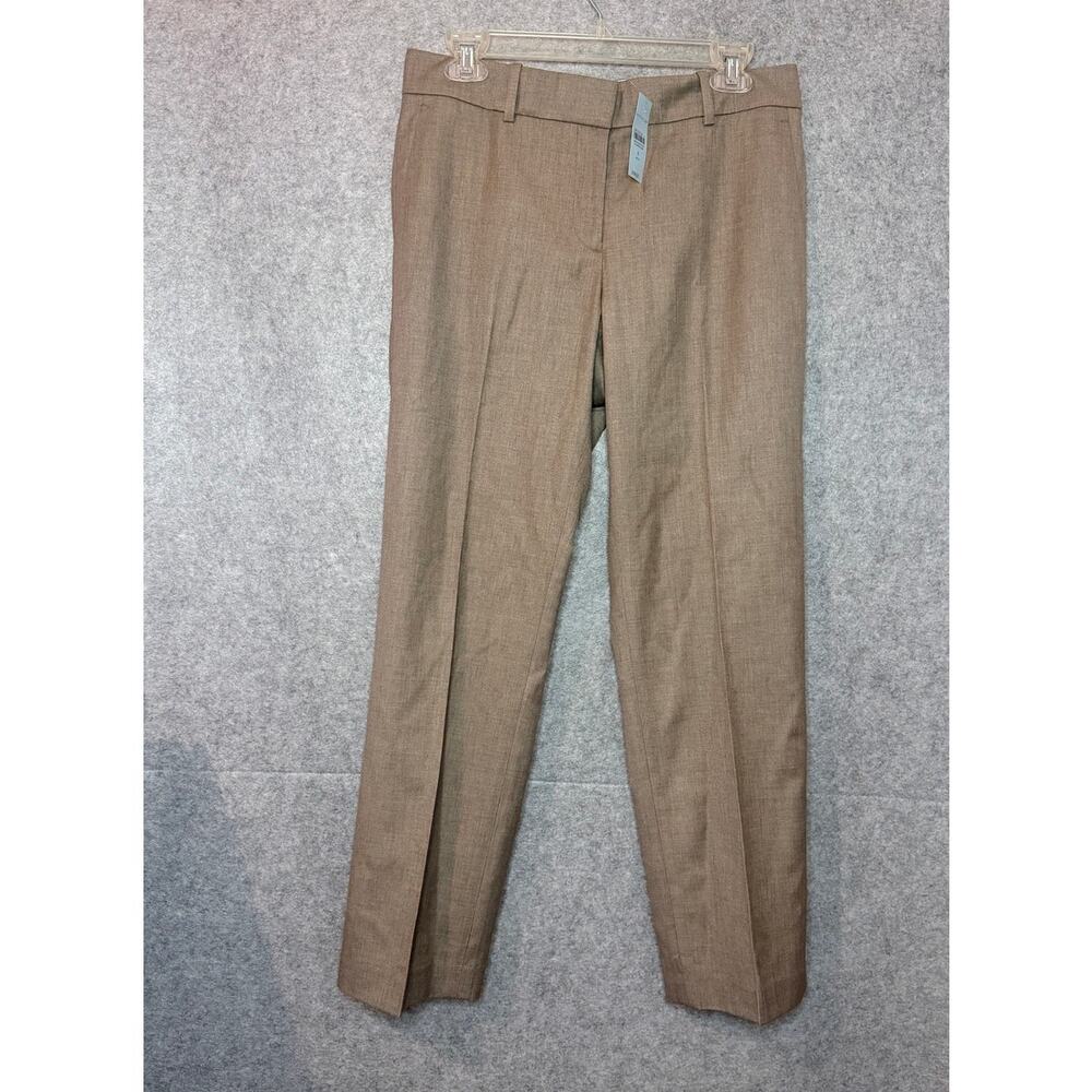 Ann Taylor Petite Dress Pants Womens 6P Taupe Wool Blend Straight Leg NWT - Picture 2 of 9